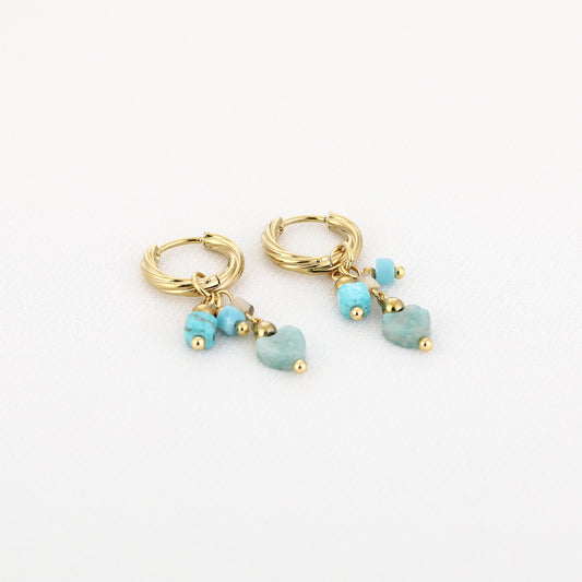 Bedel oorbellen - blauw