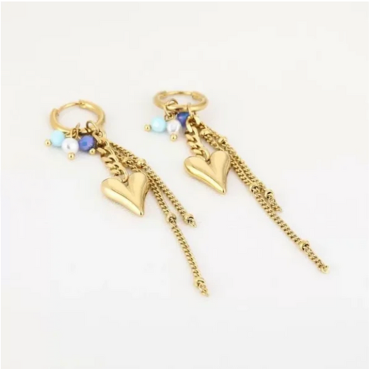 Longlasting love oorbellen - blauw