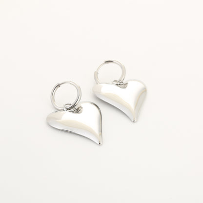 Statement hart oorbellen - Zilver